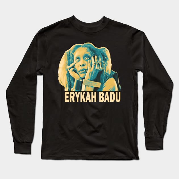 Erykah Badu Limit Color Long Sleeve T-Shirt by erd's